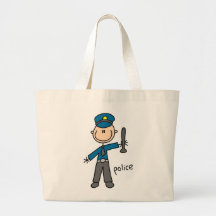 Police Officer Stick Figure Canvas Bag