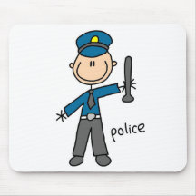 Police Officer Stick Figure Mousemat