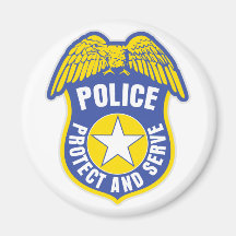 Police Protect and Serve Badge Refrigerator Magnet