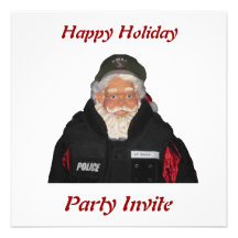 Police Santa Party Invitation