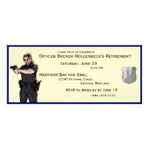 Police Woman Custom Retirement Party Invitations