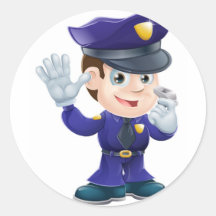 Policeman character cartoon illustration stickers