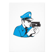 Policeman Police Officer Speed Camera Personalised Invite