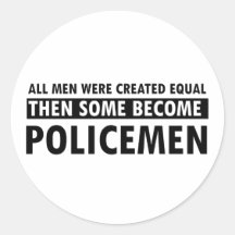 Policemen designs round sticker