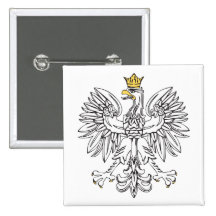 Polish Eagle With Gold Crown Buttons