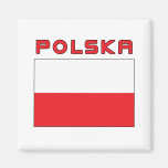 Polish Flag With Polska Fridge Magnet