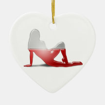 Polish Girl Silhouette Flag Christmas Tree Ornaments