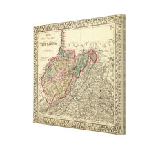 Political Map of West Virginia Canvas Print