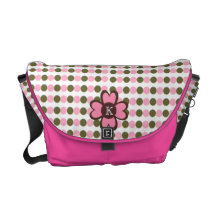 POLKA DOT AND FLOWER COURIER BAG