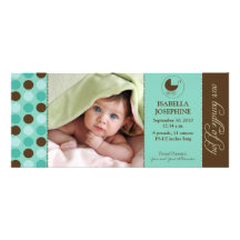 Polka Dot Baby Birth Announcement (aqua blue)
