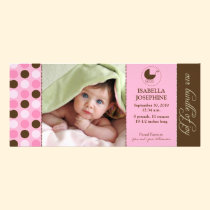 Polka Dot Baby Birth Announcement (pink) invitations