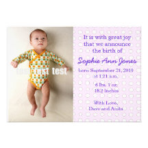 Polka Dot Baby Girl Announcement