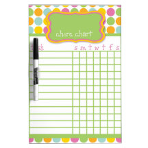 Polka Dot Chore Chart Dry-Erase Whiteboards