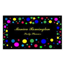 Polka Dot Colours Party Planner Business Card Template