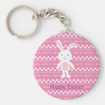 Polka Dot Easter Bunny Keychain