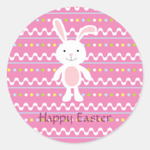 Polka Dot Easter Bunny Stickers