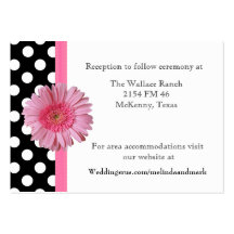 Polka Dot & Gerber Daisy Wedding Enclosure Card Business Cards