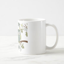Polka Dot Owl in Tree Coffee Mugs