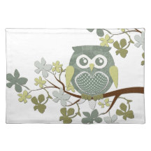 Polka Dot Owl in Tree Placemat