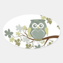 Polka Dot Owl in Tree Stickers