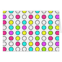 Polka Dot Pattern Pink Teal Lime Green Yellow Cards