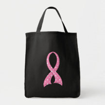 Polka Dot Pink Ribbon Breast Cancer Bags