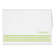 Polka Dot Stripe Blank Note Card-lime