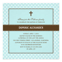Polka Dots Baptism/Christening Invitation
