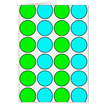 Polka Dots for Her : Lime & Cyan Polka Dot Stripes Greeting Cards