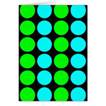 Polka Dots for Her : Lime & Cyan Polka Dot Stripes Card