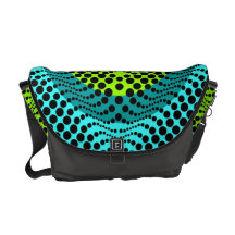 Polka Dots Green Teal Messenger Bag