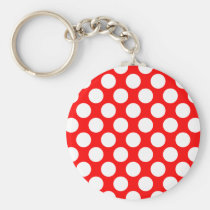 Polka Dots on Red keychains