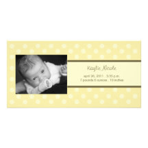 Polka Dots Photo Card Birth Announcement