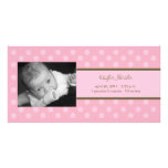 Polka Dots Photo Card Birth Announcement