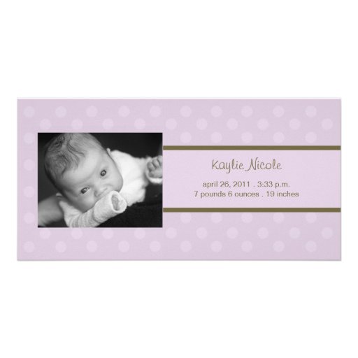 Polka Dots Photo Card Birth Announcement