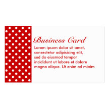 Polka Dots Red + Custom Colour Business Card Templates