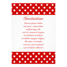 Polka Dots Red + Custom Colour Personalized Invite