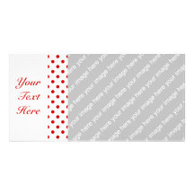 Polka Dots Red + Custom Colour Photo Greeting Card