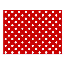 Polka Dots Red + Custom Colour Post Card