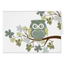 Polka Tree Owl Card