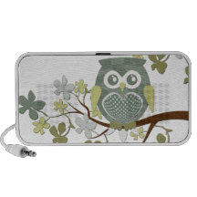 Polka Tree Owl Doodle Travel Speakers