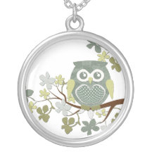 Polka Tree Owl Necklace