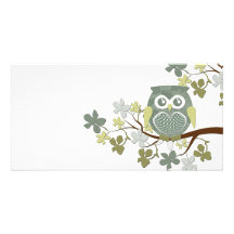Polka Tree Owl Photo Card