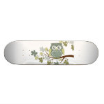 Polka Tree Owl Skateboard