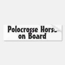 Polocrosse Horse on Board Bumper Sticker
