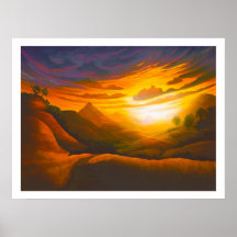 Poly Canyon Sunset Over Hollister Peak Posters