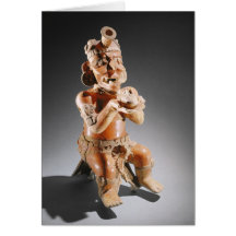 Polychrome two-part effigy vessel, perhaps card