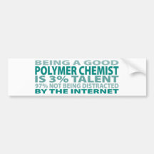 Polymer Chemist 3% Talent Bumper Sticker