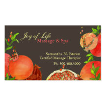 Pomegranate: Massage & Spa Appointment Cards Business Card Template