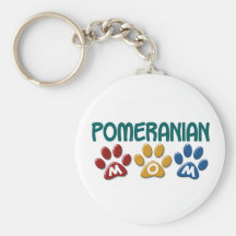 POMERANIAN Mum Paw Print 1 Key Chains